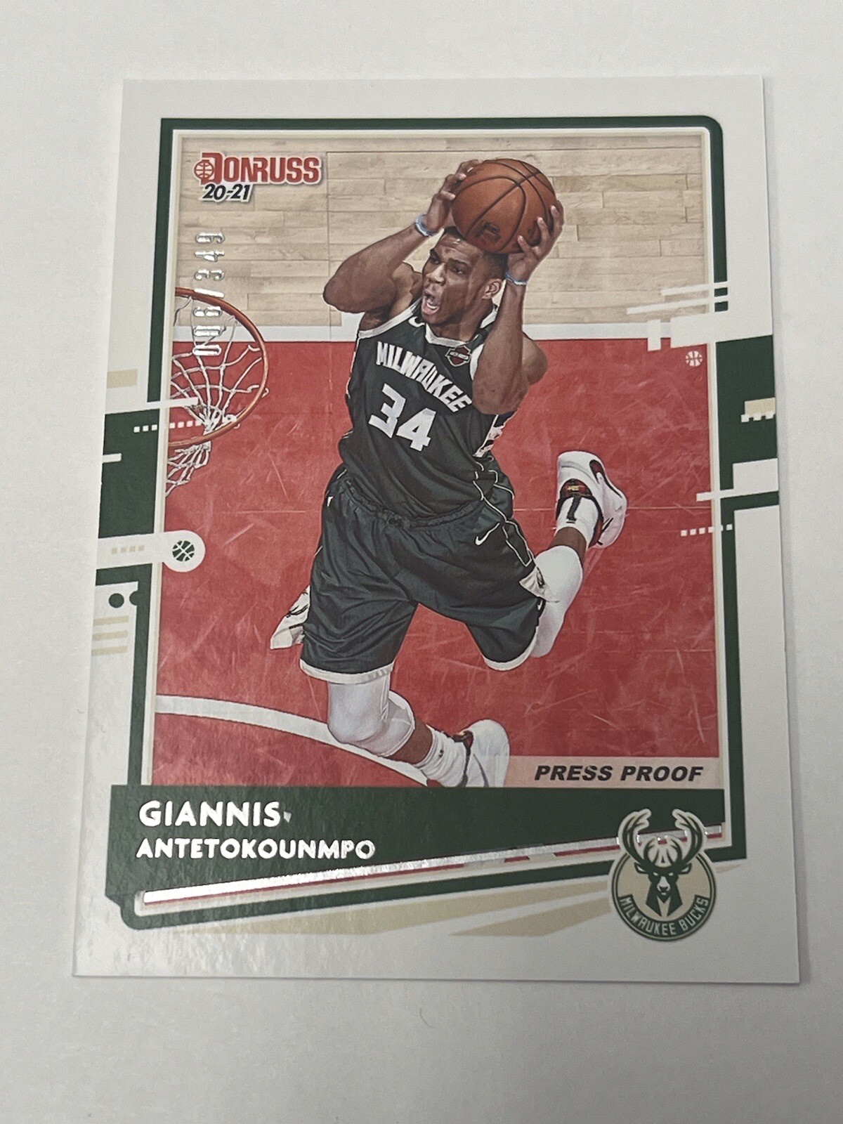 2020-21 Panini Donruss Press Proof Silver /349 Giannis Antetokounmpo #104