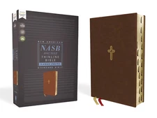 NASB, Thinline Bible, Large Print, Leathersoft, Brown, Red Letter, 1995 Text, Th