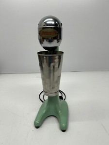 Vtg Hamilton Beach Model 27 Milkshake Malt Mixer Jadeite Green Works W/ Cup