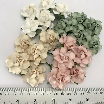 1-1/2'' or 3.75 cm Mixed Pastel DIY Paper Flower Wedding Scrapbook Rose R21/596