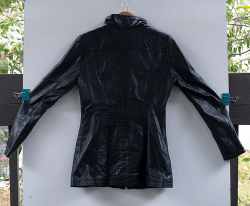 Chaqueta para mujer Danier negra de cuero genuino estilo 51088 talla XS - Imagen 4 de 5