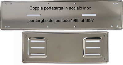 Portatarga Anteriore In Acciaio Inox Per Auto 1985-1997 - Made In Italy - Foto 8