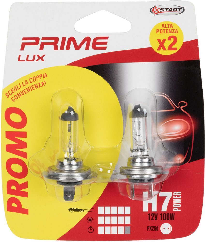 Coppia di lampadine auto alogene H7 12V 100W PX26d START