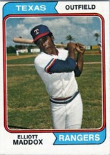 1974 Topps #401 Elliott Maddox Texas Rangers EX