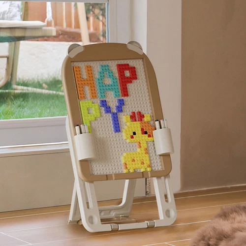Tableau magnétique pour enfants, chevalet d'art avec blocs de construction, réglable - Image 3 sur 16