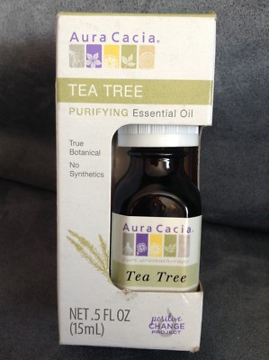 AURA CACIA TEA TREE PURIFYING ESSENTIAL OIL .5 FL OZ - BRAND NEW IN BOX