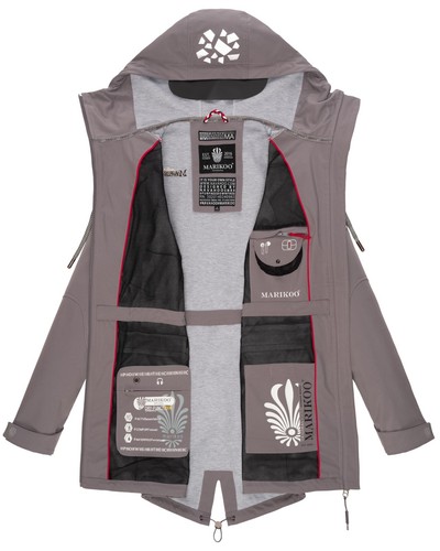 Marikoo Damen Softshell Outdoor Jacke Übergangs Funktions Regen Mantel Ulissaa - Bild 34 von 74