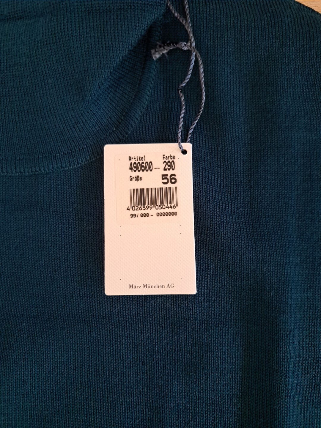 März München Herren Feinstrick Rollkragen Pullover Gr XL 56 58 Merinowolle 