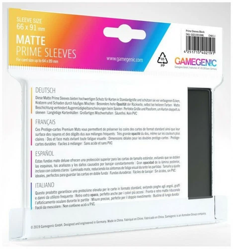 100 Gamegenic Matte Prime Standard Card Sleeves Deck Protectors 66mm x 91mm - Picture 5 of 25