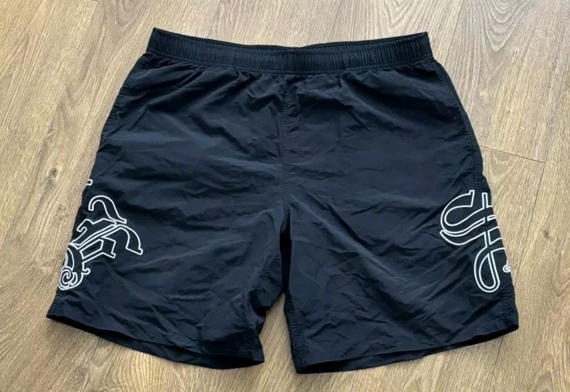 SS23 Supreme Old English Nylon Short Black Swim Nylon Shorts SS23 Supreme Old English Nylon Short Black Swim Nylon Shorts