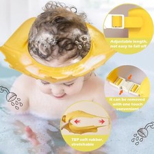 Baby Shower Cap and Sun Hat - Soft Shampoo Guard for Toddlers Protect Eyes  Ear