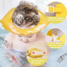 Baby Shower Cap and Sun Hat - Soft Shampoo Guard for Toddlers Protect Eyes & Ear