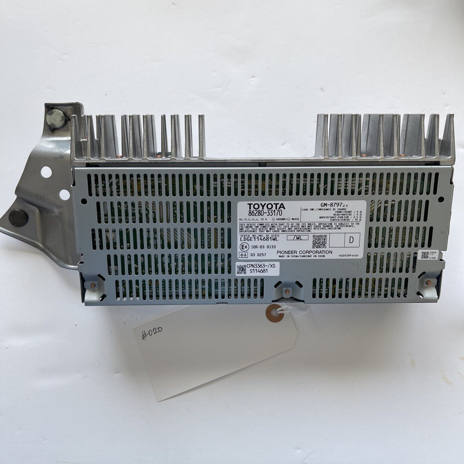 10-12 LEXUS ES350 PIONEER RADIO AUDIO GPS NAVIGATION AMP AMPLIFIER 86280-33170