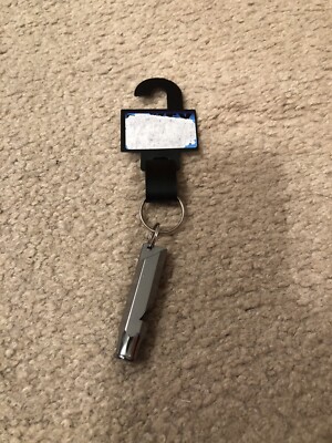 Bison Key Chain Ring Whistle Silver