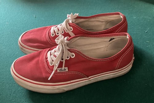 Vans Lace Up Shoes Size 6.5 Men 8 Women Color Red. Still Great Condition & Clean - Picture 2 of 4