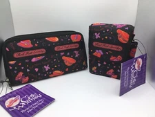 RED HAT SOCIETY Wallet NWT 7” Long Zip Or 4” Card Wallet Cigs/Lipstick Mirror