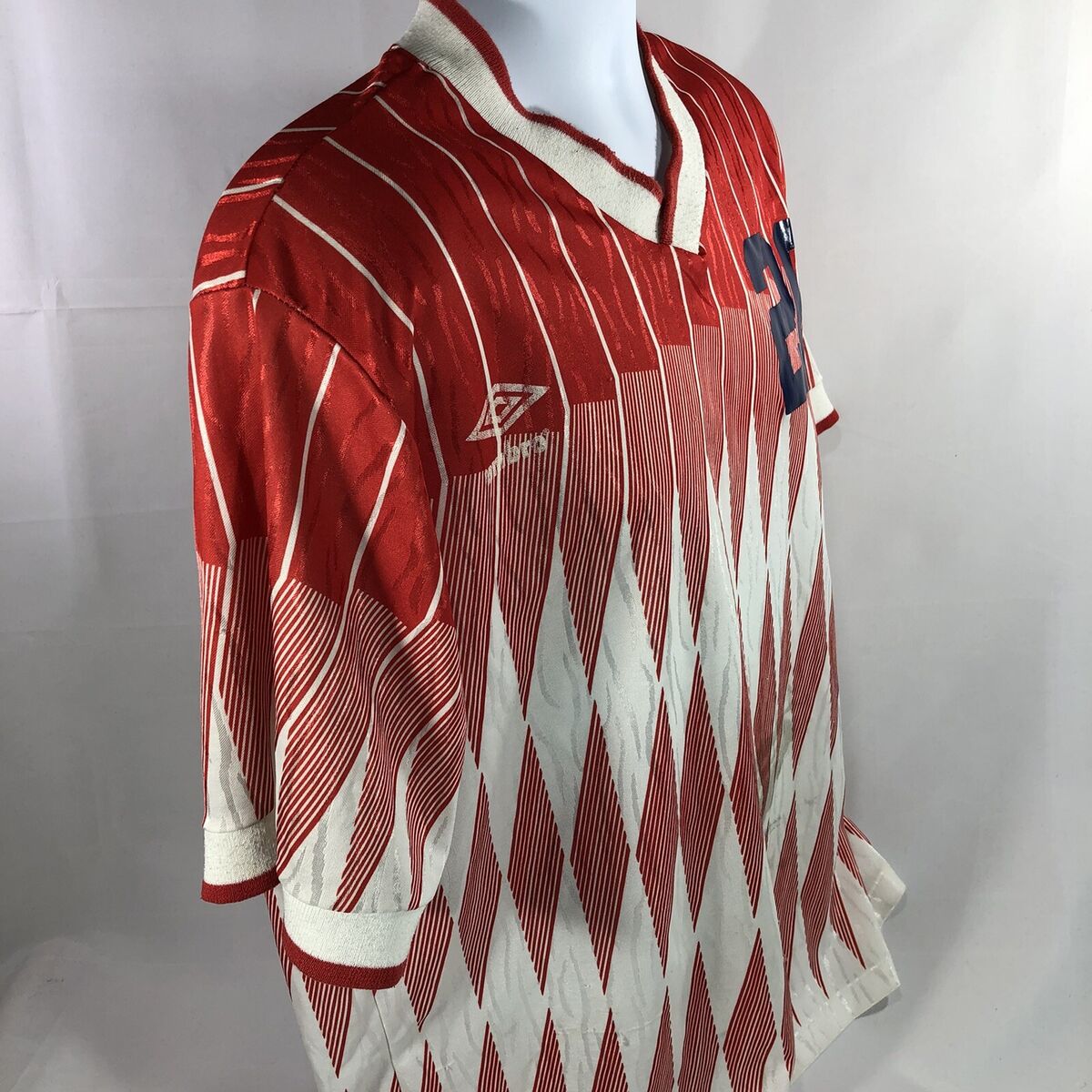 Vintage Umbro Soccer Jersey USA Made Single Stitch 80s Red Vintage Umbro Soccer Jersey USA Made Single Stitch 80s Red