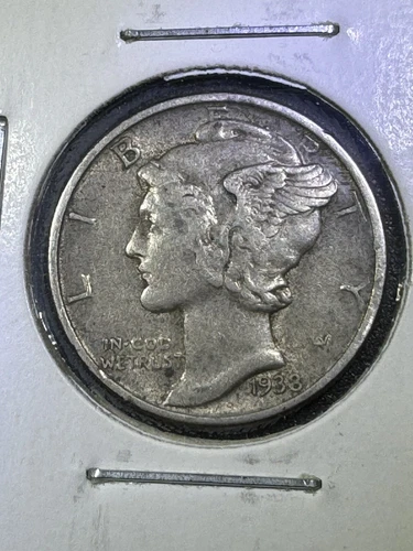 1938 Mercury Dime 90% Silver 2.25g Ag