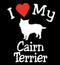Pair of I Love My Dog CAIRN TERRIER Pet Car Decals Stickers Ready to Apply USA