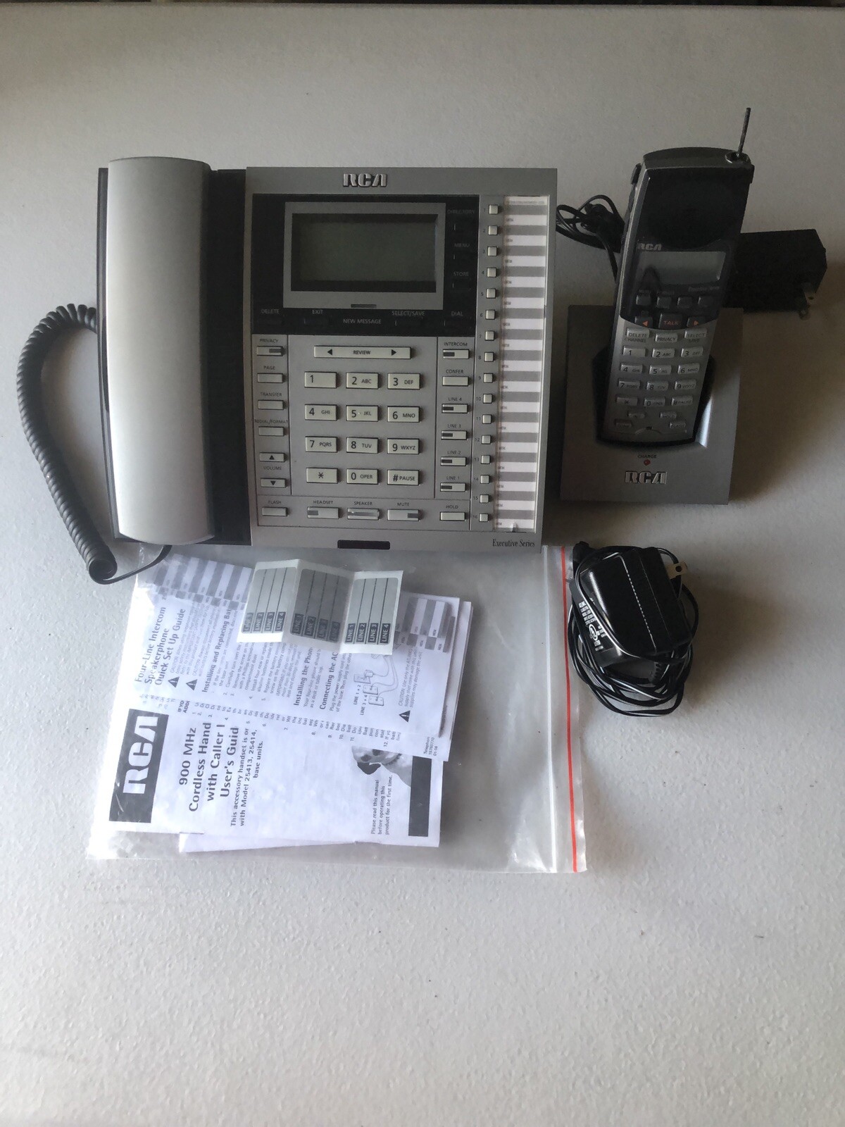 RCA 25413RE3-A 4 Line Intercom Speakerphone With 900 MHz Cordless ...