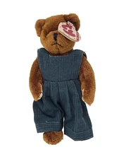 TY 1993 Henry Brown Bear Overalls Attic Treasures 8" Stuffed Jointed Plush