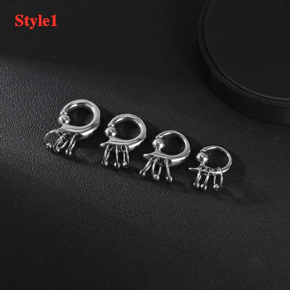 1 Шт панк хирургическая сталь туннель и штепсельная вилка спираль серьги обруч плоть растяжка - Изображение 2 из 4