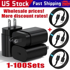 25w Type USB-C Fast Wall Charger+6FT Cable For Samsung Galaxy S20 S21 5G lot US