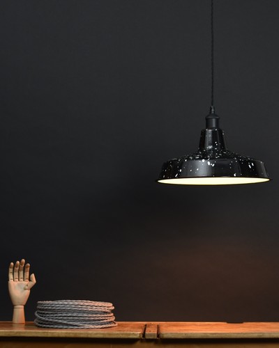 Classic Retro Vintage Industrial Factory Enamel Shade Lampshade Steel Pendant - Picture 17 of 49
