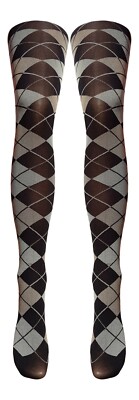 Strumpfhosen mit schottischem Argyle/Tartan-Druck in 3 Stilen erhältlich (Made in Italy)
