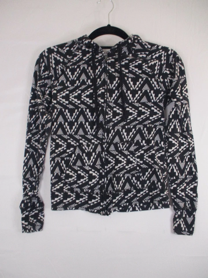 SO Pequeña Chaqueta Geométrica Cremallera Completa Ligera con Capucha Manga Larga Foto 2 de 4