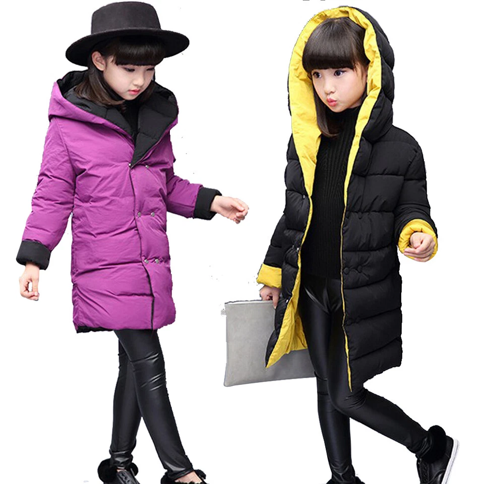 Niños Niñas Invierno Chaqueta con Capucha Acolchada Abrigo Cálido Grueso Traje de Nieve Niños Prendas de abrigo Foto 2 de 4