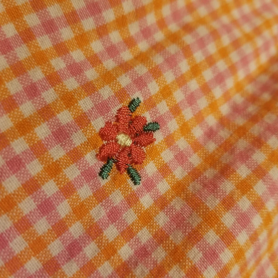 🏵️Vestido floral naranja a cuadros/a cuadros para niñas talla 16🏵️ Foto 3 de 4