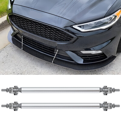 2x 8''-11'' Silver Adjust Bumper Lip Splitter Strut Rod Tie Support Bars for Dodge