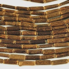 Coconut spacer Beads Brown Matt Polished Column Heishi  15 mm 49 pcs CC8