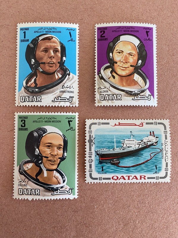 MNH 1970 Qatar Apollo 11 and Oil Industry Stamps