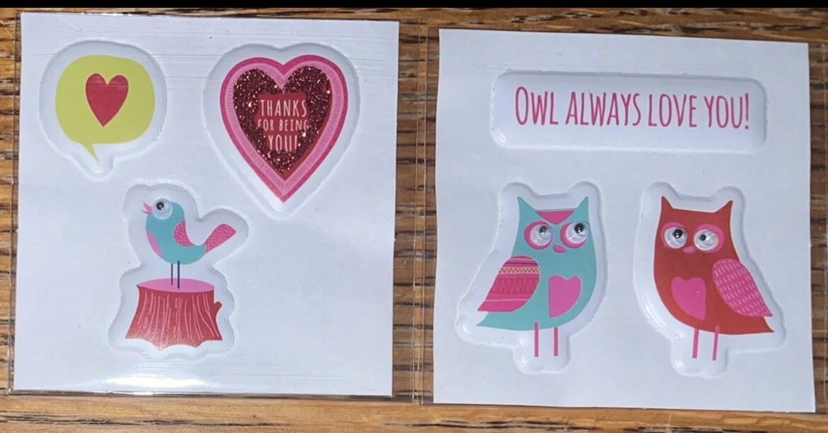 Target Brand Owl Always Love U, Thanks For Being U Hearts Bird Scrapbook  Sticker | eBay