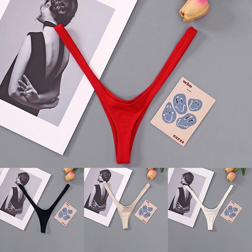 Sporty Women Deep V Thong Cotton Lingerie with Thin Straps in Various Colors