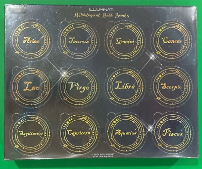 New Illuminati 12 Piece Bath Bombs Set Astrological Gift Relaxation Zodiac