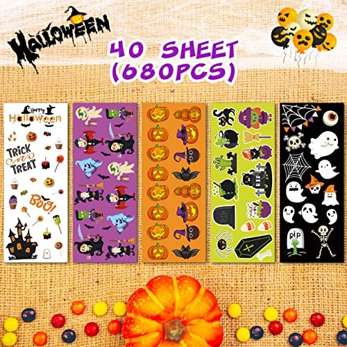 Halloween Stickers for Kids 40 Sheets Halloween Stickers Bulk Cute