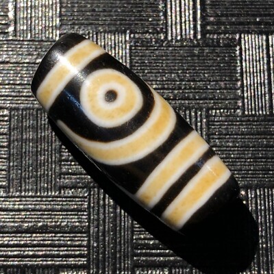 Unique Magic Power Tibetan Old Agate 2Eye totem dZi Bead 12*30mm