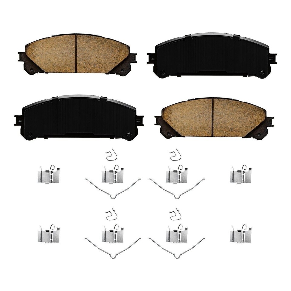 Front Ceramic Brake Pads w/Clips for Toyota Camry Sienna Highlander