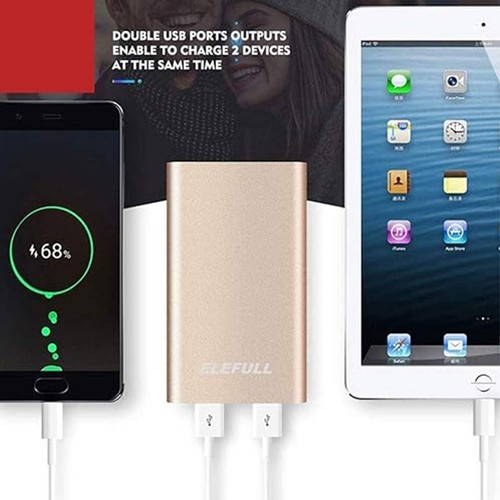 Power Bank 10000mAh Przenośna ładowarka Metalowa powłoka Oświetlenie LED do smartfona - Zdjęcie 2 z 7