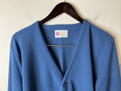 Vintage Sears Kings Road Cardigan Sweater Orlon Acrylic Mens L