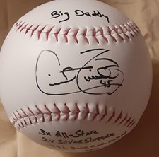 Cecil Fielder Autographed  Oversized Spalding Baseball With Inscriptions X5
