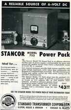 1949 Print Ad of Standard Transformer Corp Stancor Model 752 Power Pack
