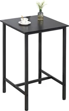Bar Table, 23.6" Pub High Top, Square Bar Height, Counter Height Cocktail, Black