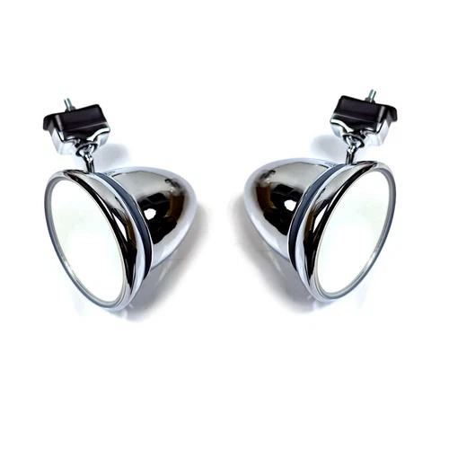 Classic Chromed Mirror Mirrors  Bullet Design Classic Car Bullet Mirrors  W2967