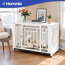 38" White Dog Crate Furniture End Table Kennel Cat Cage Rabbit Hutch Puppy House