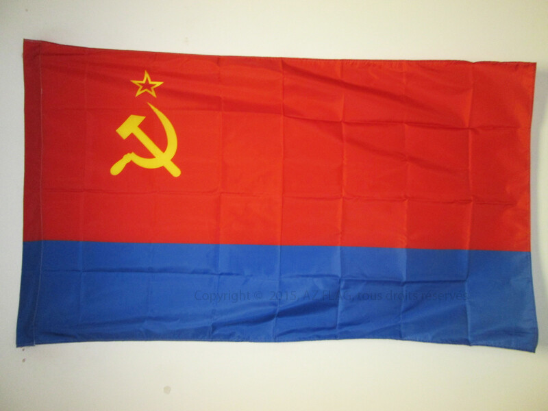 Drapeau Ukrainien RSS 1918-1991 historique 150x90cm pour collectionneur et décoration