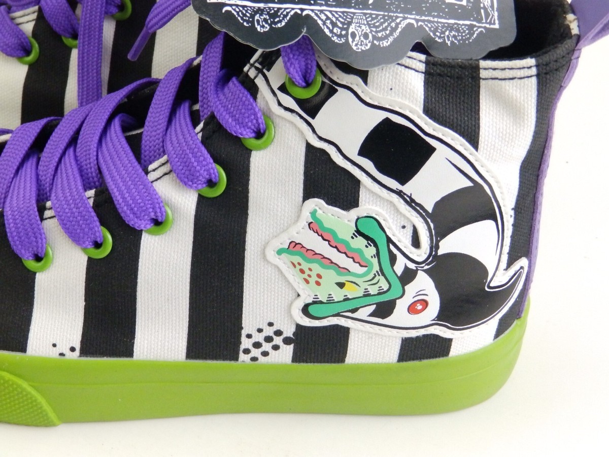 NEW Beetlejuice Groundup Black White Sandworm Hightop Sneakers
